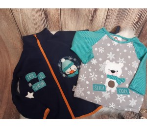 Stickdatei - Winterfreunde Doodle Appli Pinguin